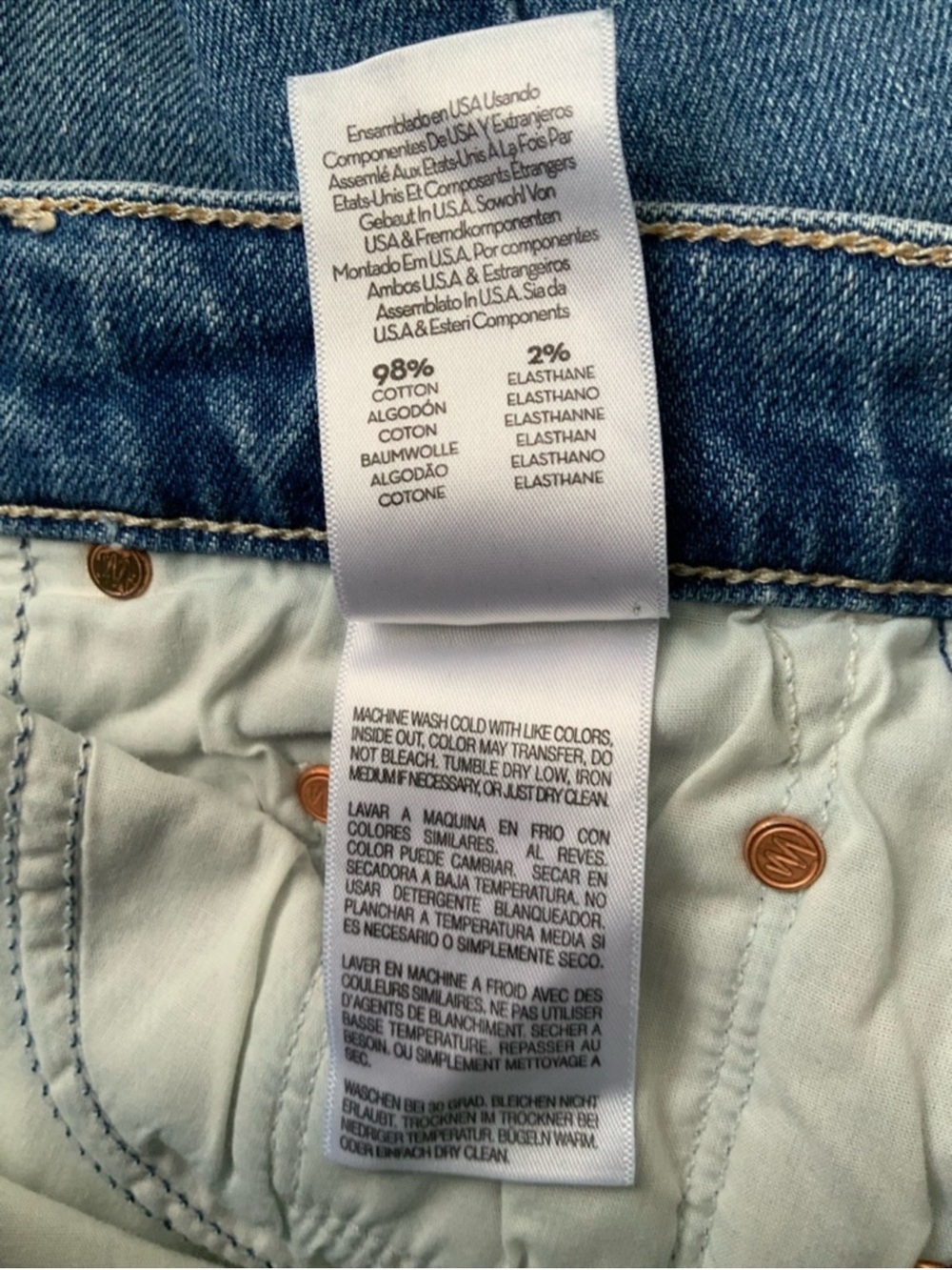 MOTHER SUPERIOR Jeans Full-Pipe Flood It’s a Small World Blue Size 27 - Picture 9 of 13